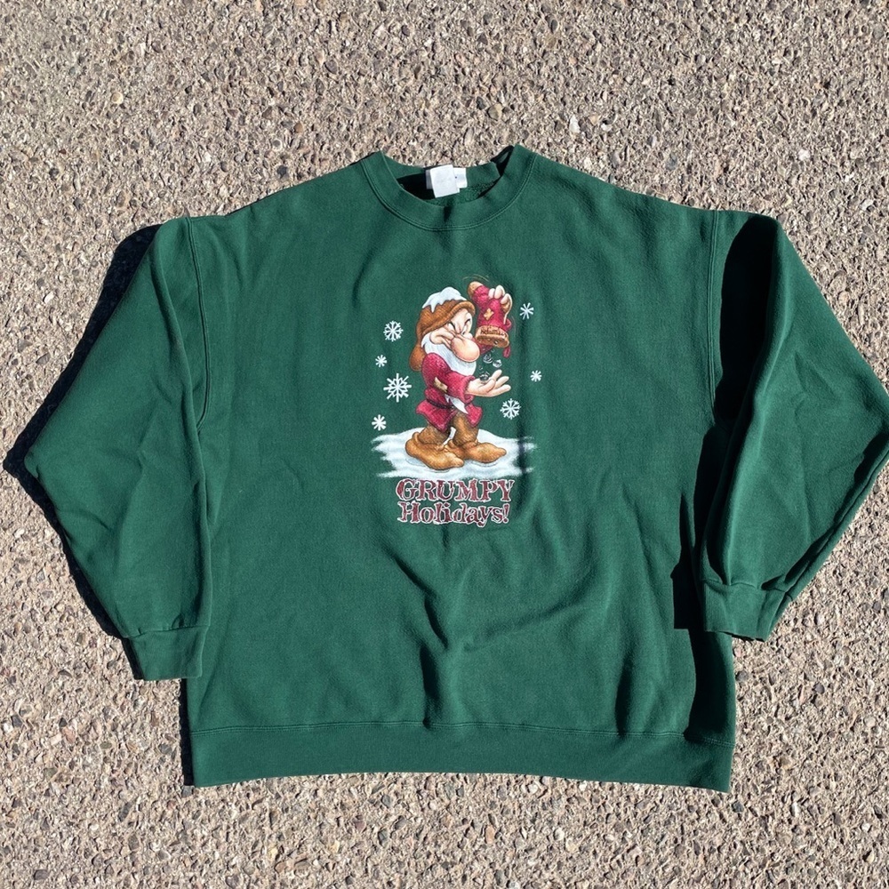 Grumpy Holidays Christmas Vtg Walt Disney World Sweatshirt XL